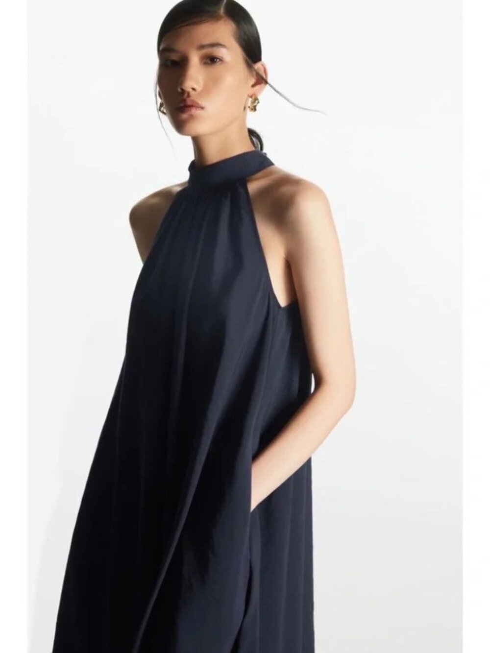 BNWT Backless Halter Swing Dress - Navy